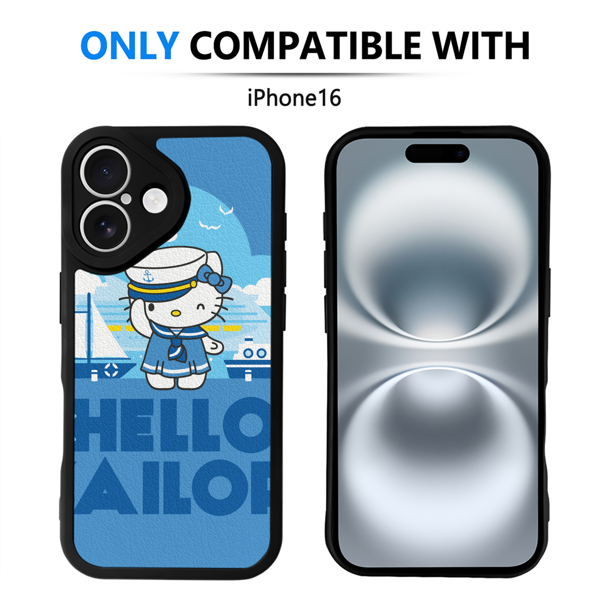（画像用） Hello Kitty ハローキティ 【iPhone 16シリーズ対応】シリコンスマホケース（レザー調） 材質：シリコン